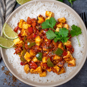 Paneer Jalfrezi Over Rice