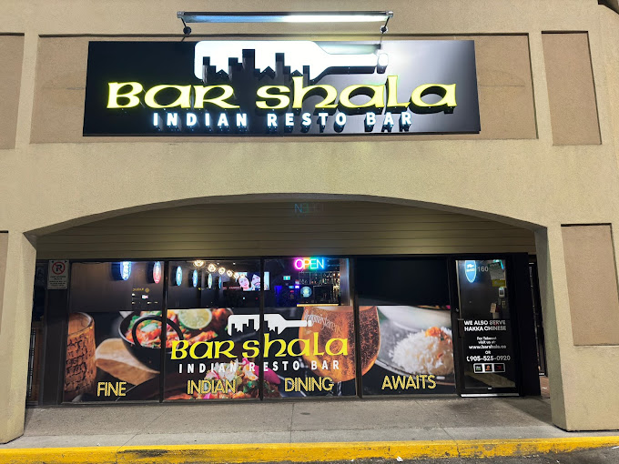 Entrance of barshala, reflecting why is it called the top indian restaurant in hamilton